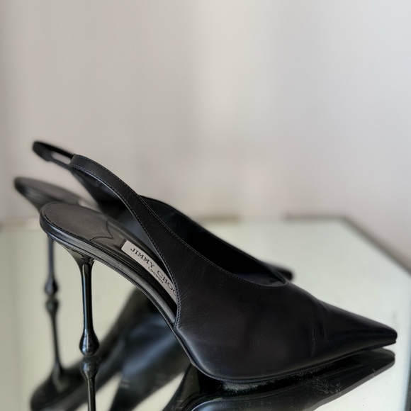 EUC Jimmy Choo Isa 95MM Leather Slingback Pumps $975 38.5 - Picture 8 of 12